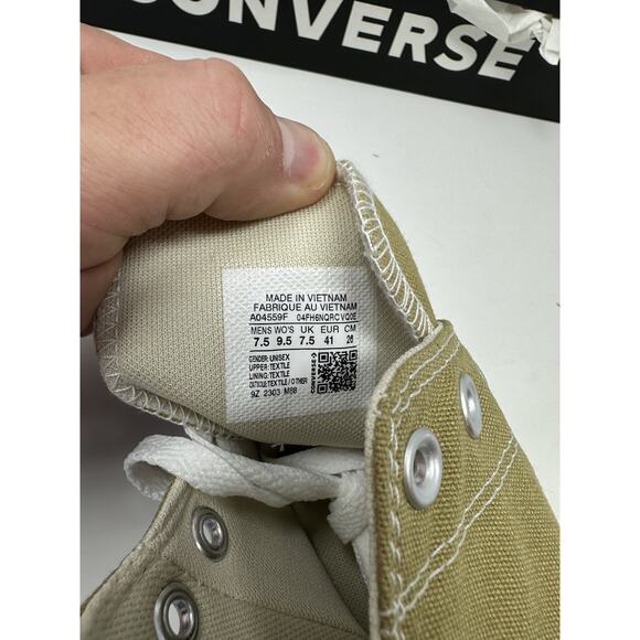 Converse Men's Chuck Taylor All Star High Top Shoes A04559F Khaki Mens Size 7.5 - Picture 3 of 5